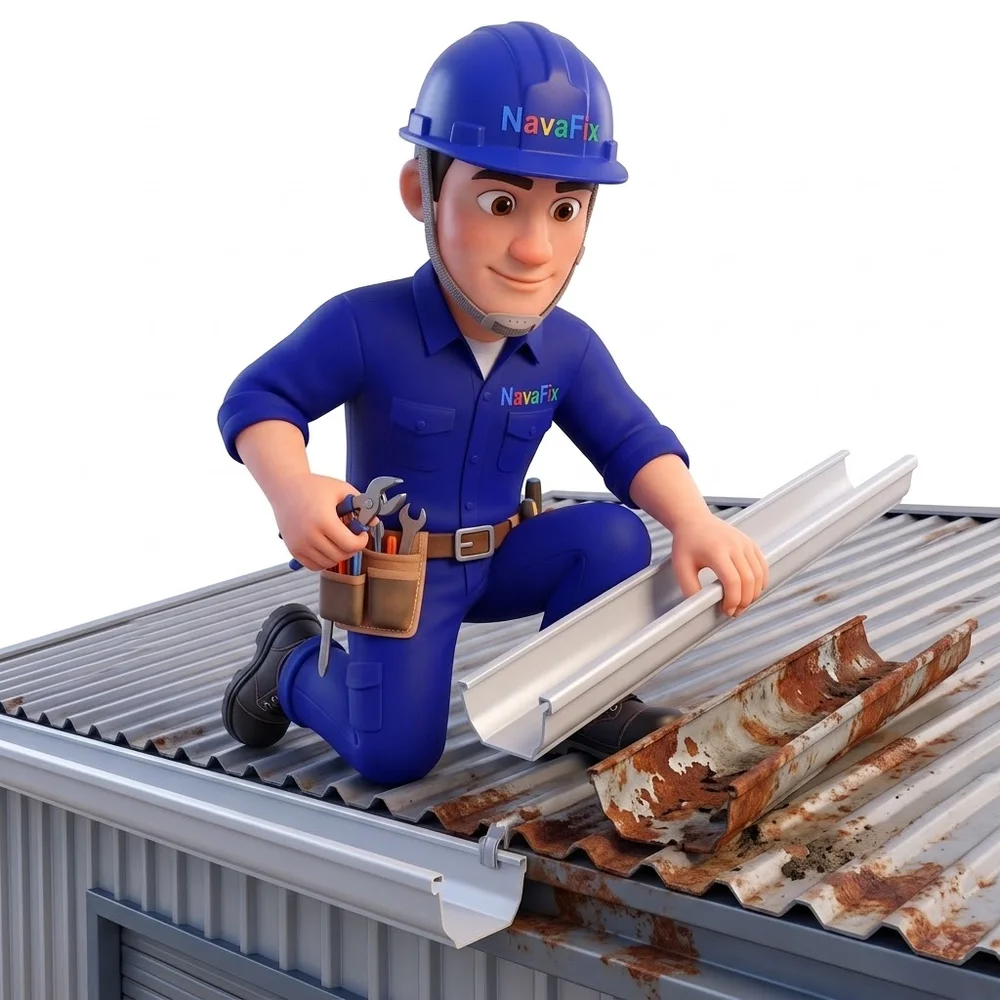 Thay máng xối Inox 304 nhà xưởng NavaFix