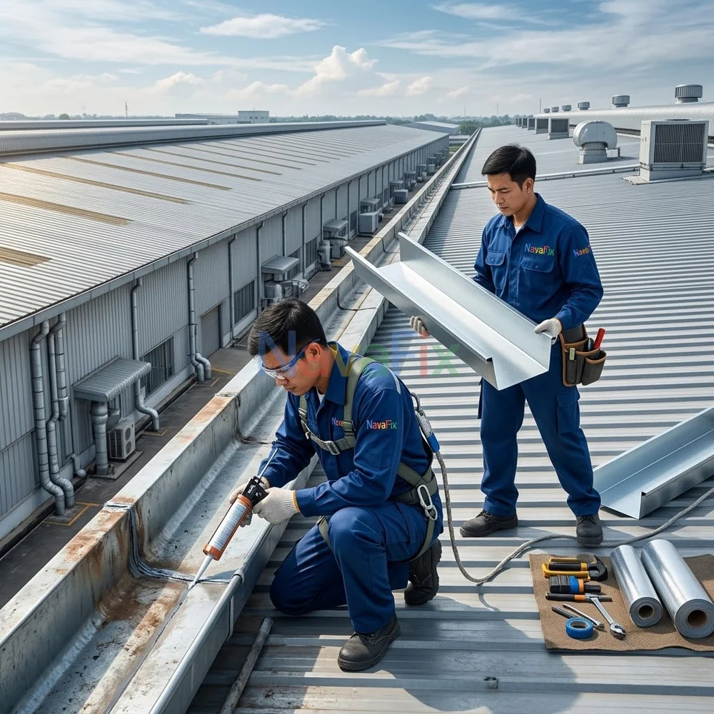 Dịch Vụ Sửa Chữa Thay Thế Máng Xối Nhà Xưởng | NavaFix